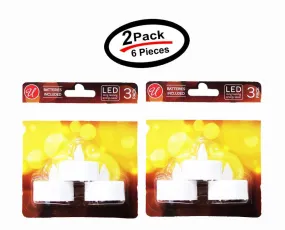 Battery Operated LED Flameless Tea Light Candles w/ Timer Long Lasting (2 Pack)