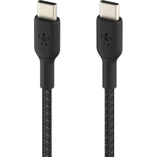 Belkin BoostCharge Braided USB-C to USB-C Cable, 1M USB-C Data Transfer Cable, Black