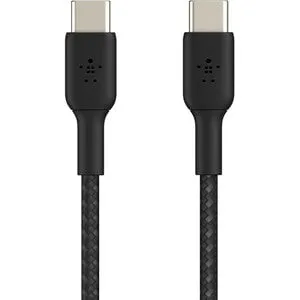 Belkin BoostCharge Braided USB-C to USB-C Cable, 1M USB-C Data Transfer Cable, Black