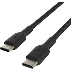 Belkin BoostCharge Braided USB-C to USB-C Cable, 1M USB-C Data Transfer Cable, Black