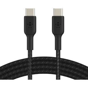 Belkin BoostCharge Braided USB-C to USB-C Cable, 1M USB-C Data Transfer Cable, Black