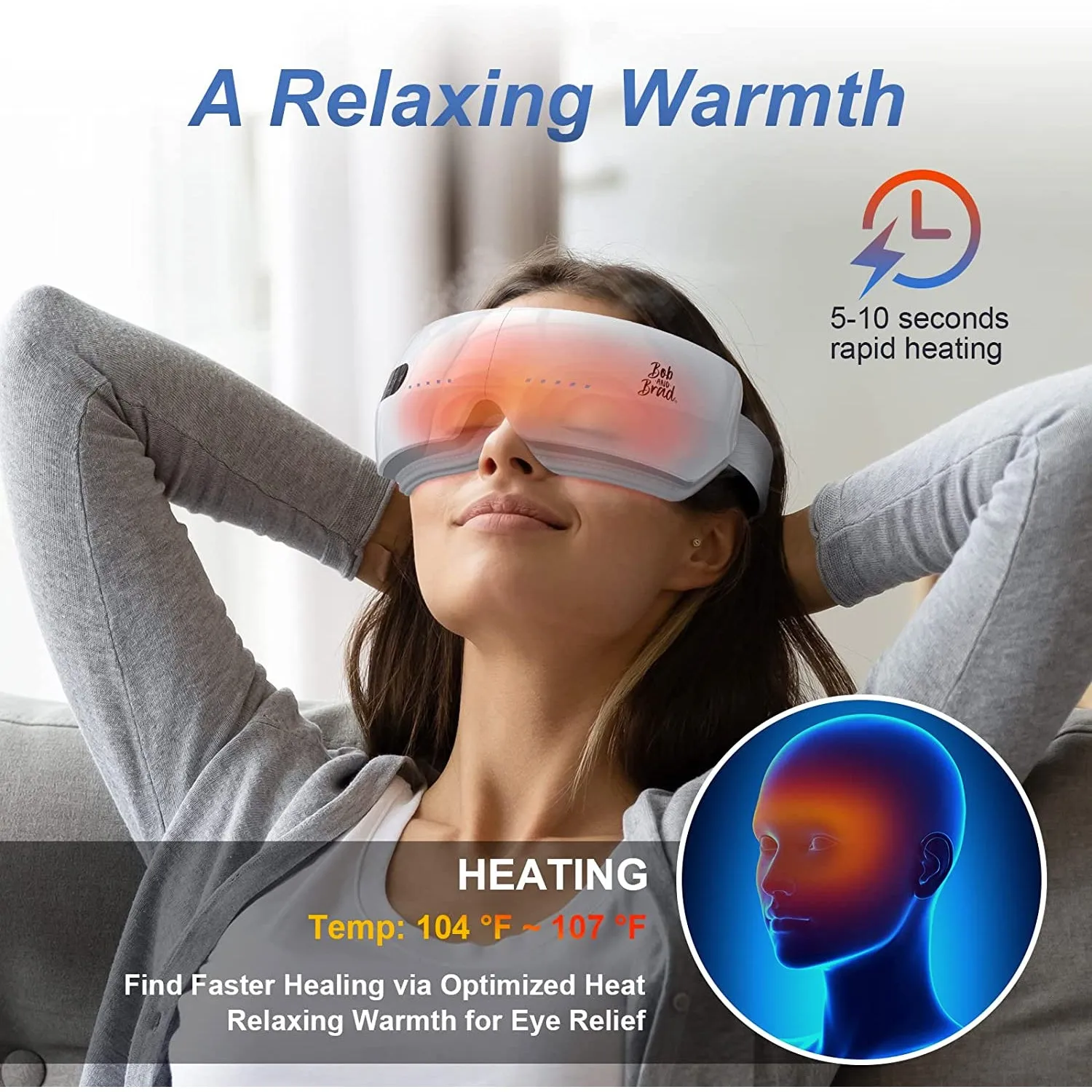 Bob and Brad Smart Eye Massager with Heat and White Noise