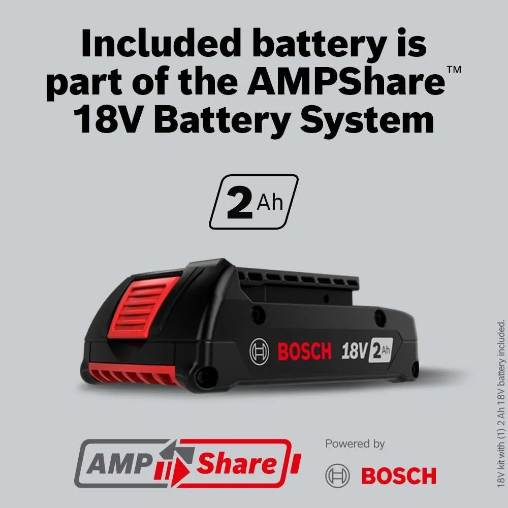 Bosch GDX18V-1800B12 18V Two-In-One 1/4" and 1/2" Bit/Socket Impact Driver/Wrench Kit with 2 Ah Standard Power Battery