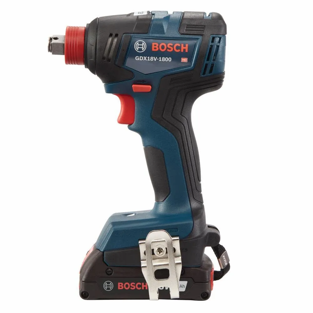 Bosch GDX18V-1800B12 18V Two-In-One 1/4" and 1/2" Bit/Socket Impact Driver/Wrench Kit with 2 Ah Standard Power Battery