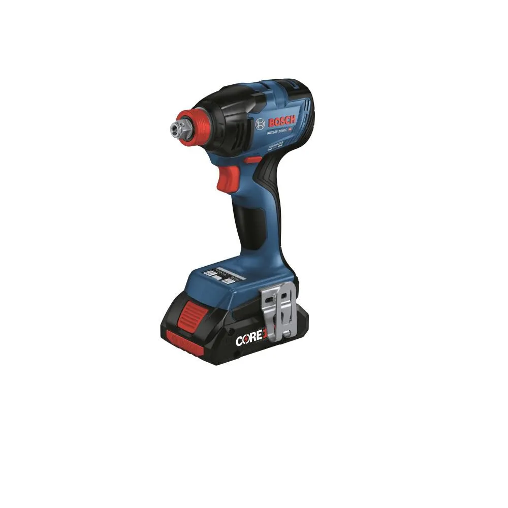 Bosch GDX18V-1860CB25 18V Connected-Ready Two-In-One 1/4" and 1/2" Bit/Socket Impact Driver/Wrench Kit with (2) CORE18V 4.0 Ah Compact Batteries and (1) Connectivity Module