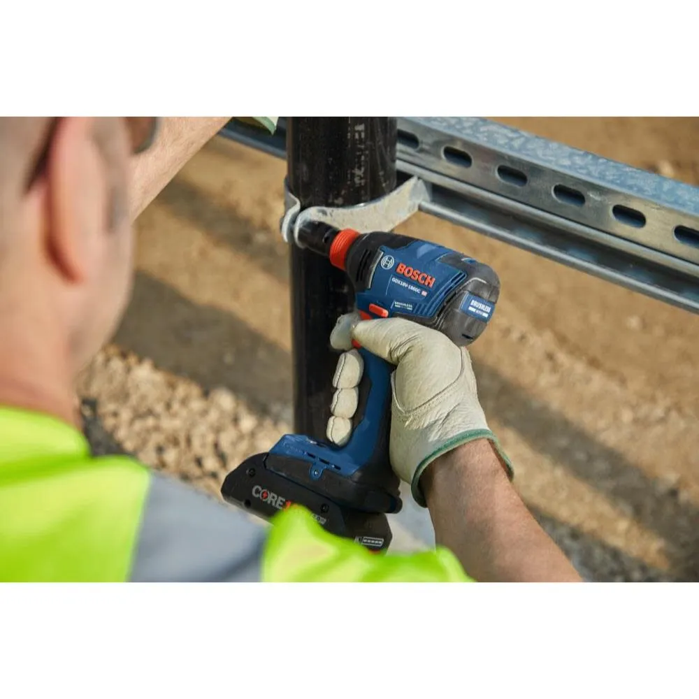 Bosch GDX18V-1860CB25 18V Connected-Ready Two-In-One 1/4" and 1/2" Bit/Socket Impact Driver/Wrench Kit with (2) CORE18V 4.0 Ah Compact Batteries and (1) Connectivity Module