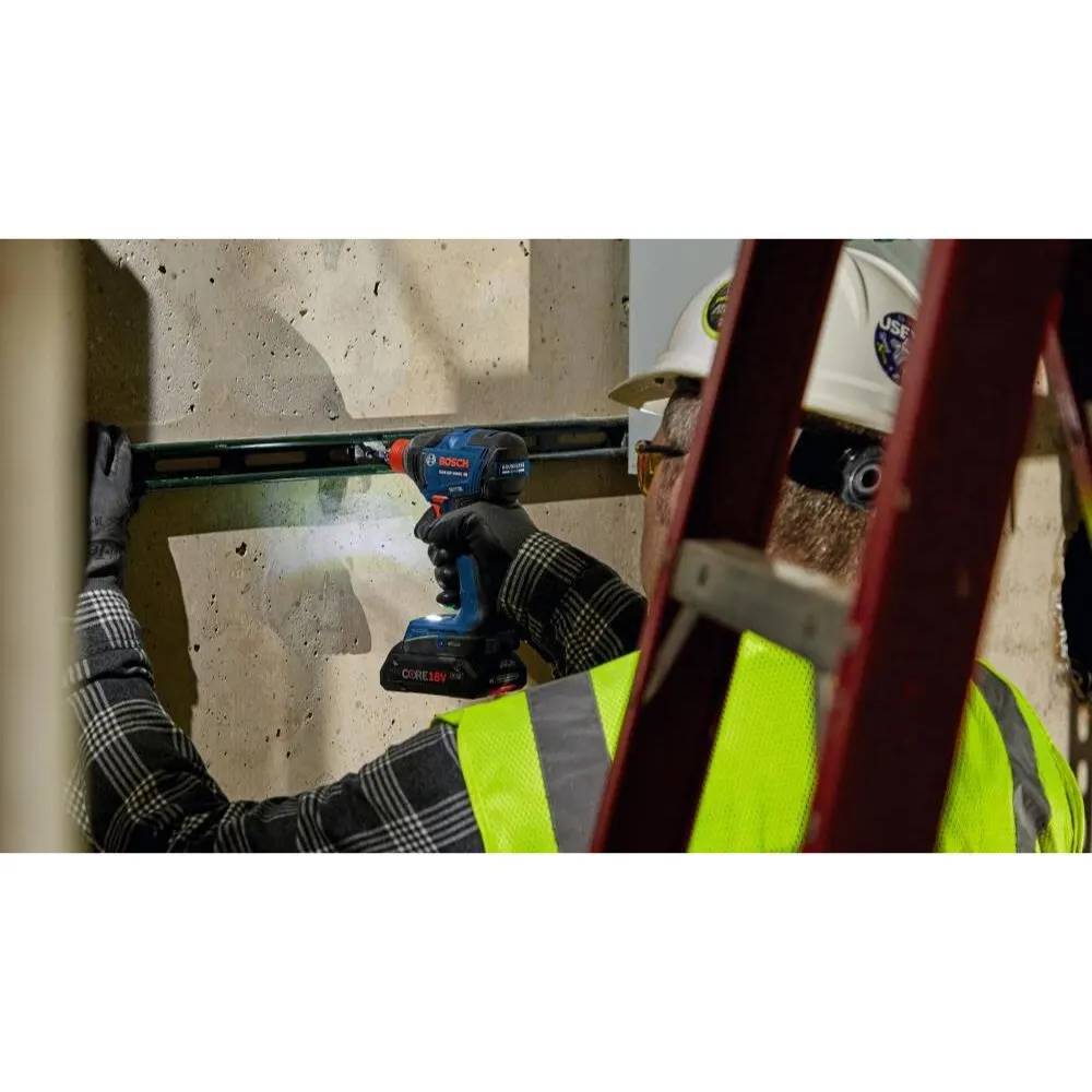 Bosch GDX18V-1860CB25 18V Connected-Ready Two-In-One 1/4" and 1/2" Bit/Socket Impact Driver/Wrench Kit with (2) CORE18V 4.0 Ah Compact Batteries and (1) Connectivity Module