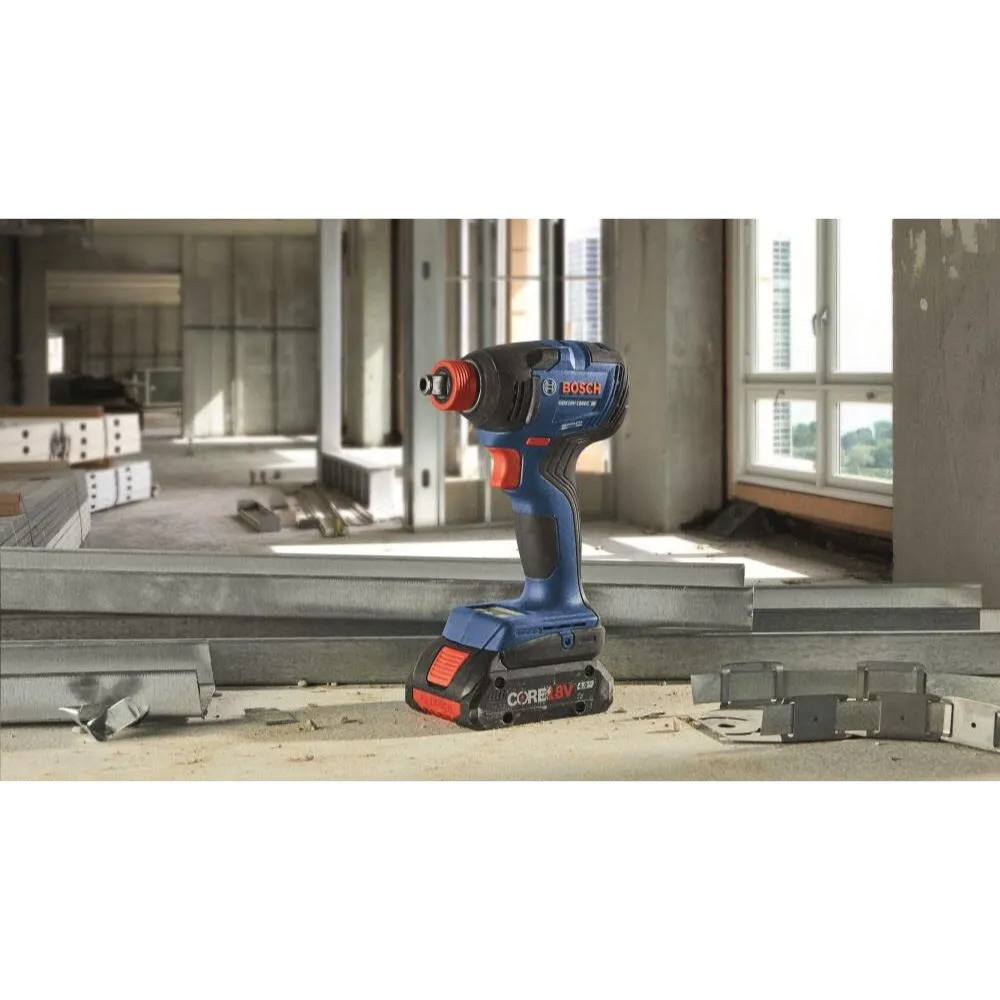 Bosch GDX18V-1860CB25 18V Connected-Ready Two-In-One 1/4" and 1/2" Bit/Socket Impact Driver/Wrench Kit with (2) CORE18V 4.0 Ah Compact Batteries and (1) Connectivity Module