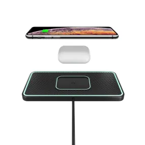 C1-PRO 2 In 1 Car Wireless Charging Anti-Slip Pad With Luminous For AirPods / iPhone