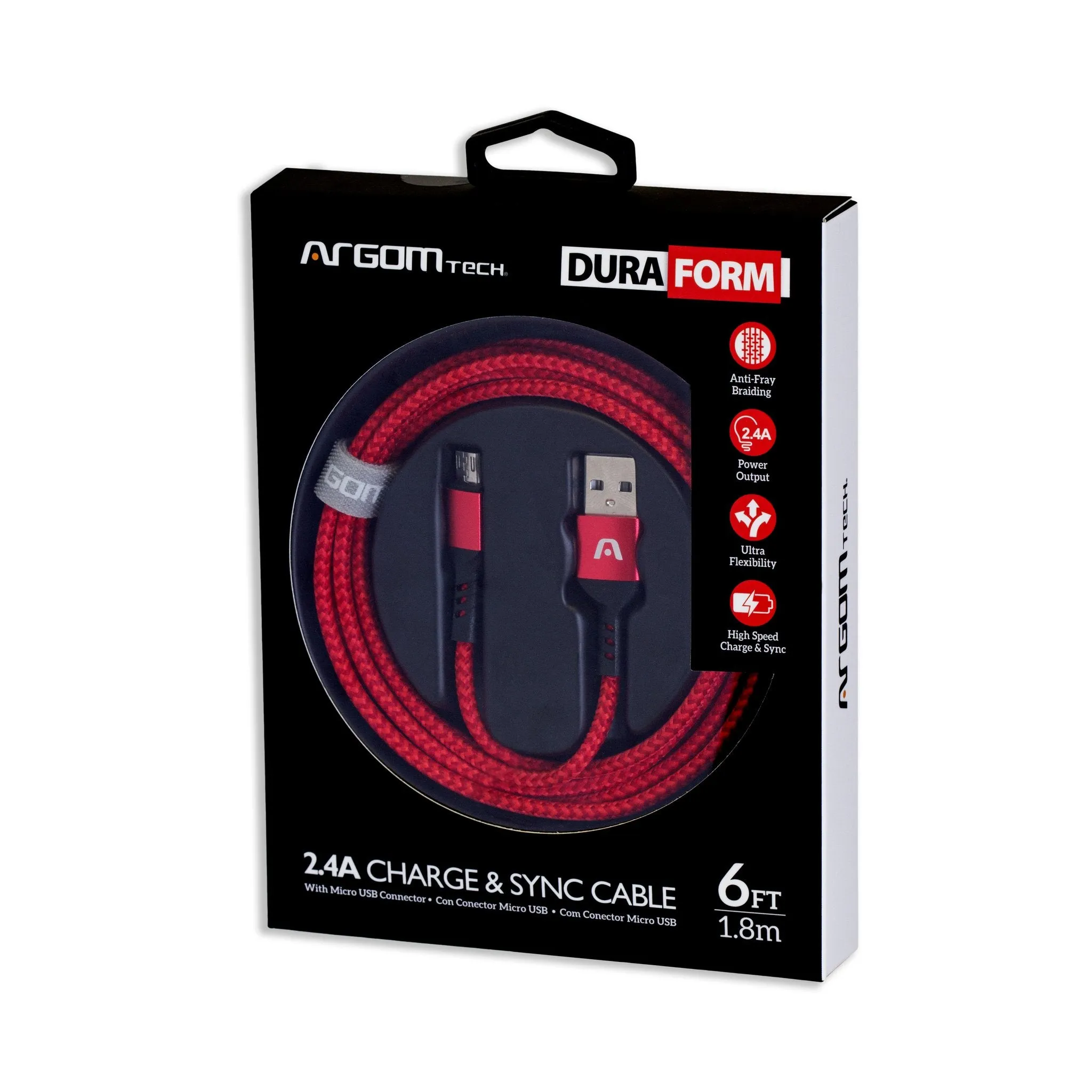 CABLE MICRO USB TO USB 2.0 NYLON BRAIDED DURA FORM
