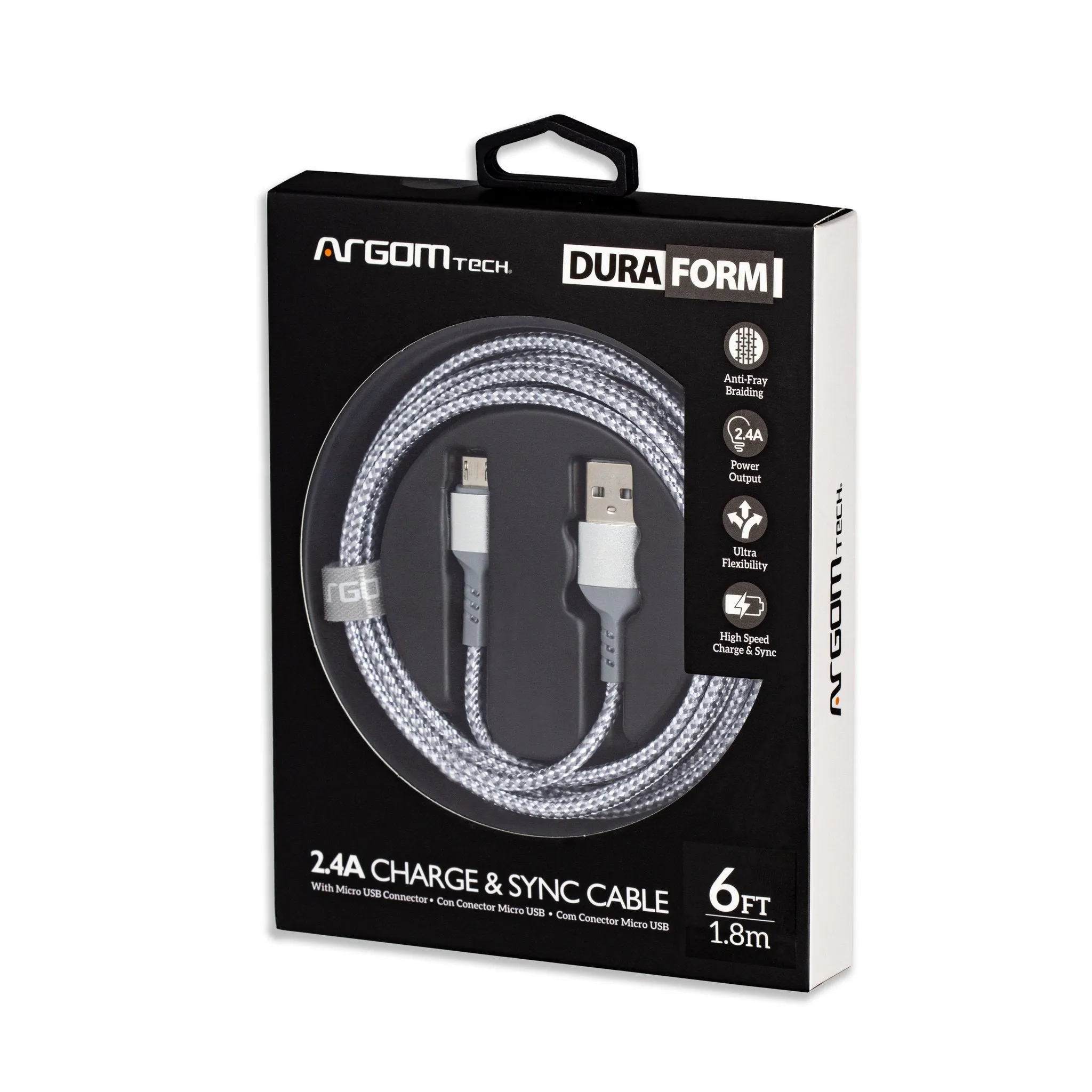 CABLE MICRO USB TO USB 2.0 NYLON BRAIDED DURA FORM