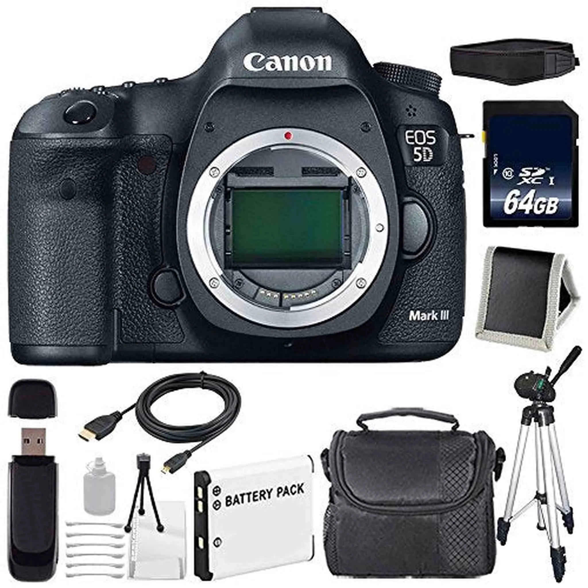 Canon EOD 5D III Digital Camera International Model   LP-E6 Battery   64GB Memory Card Extreme Bundle