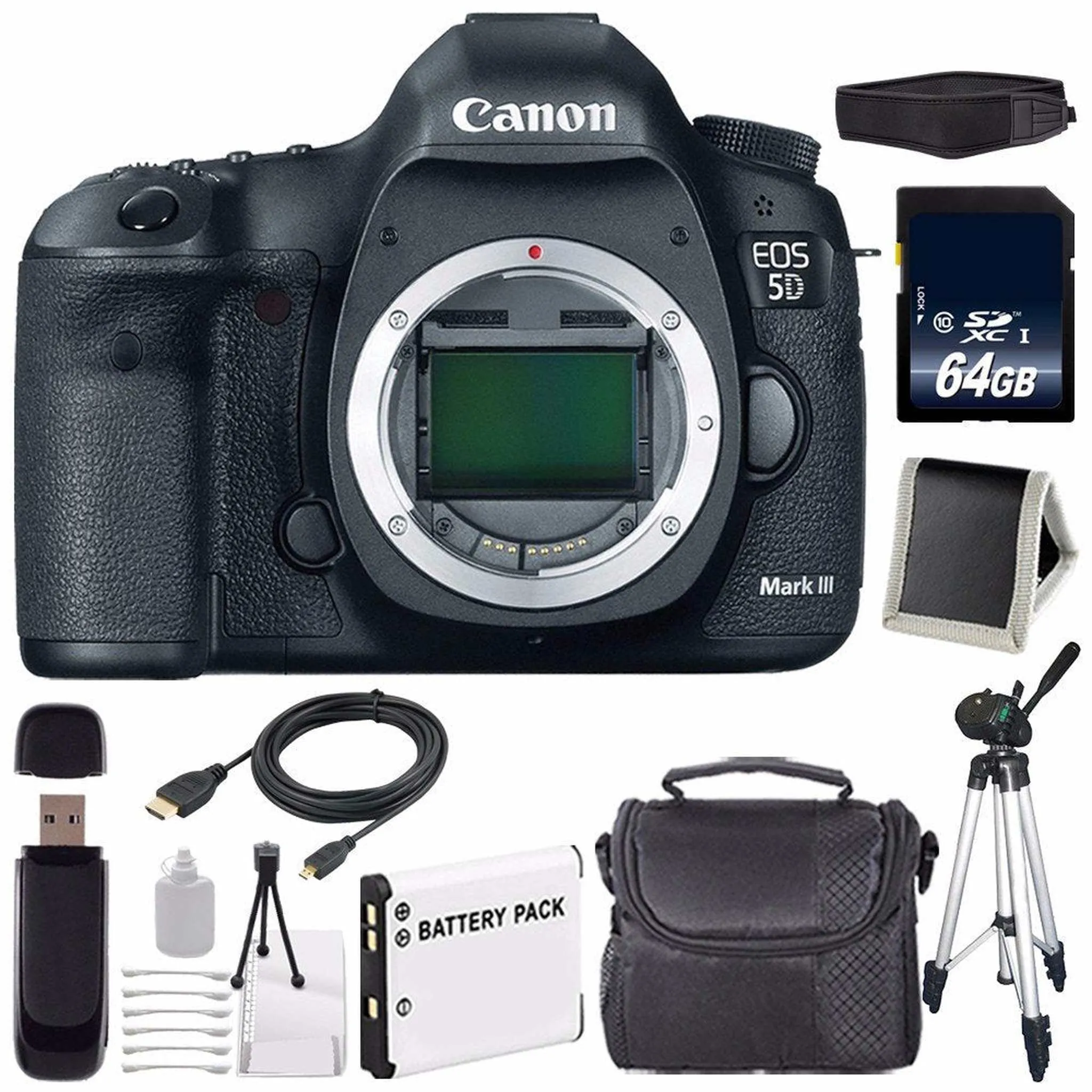 Canon EOD 5D III Digital Camera International Model   LP-E6 Battery   64GB Memory Card Extreme Bundle