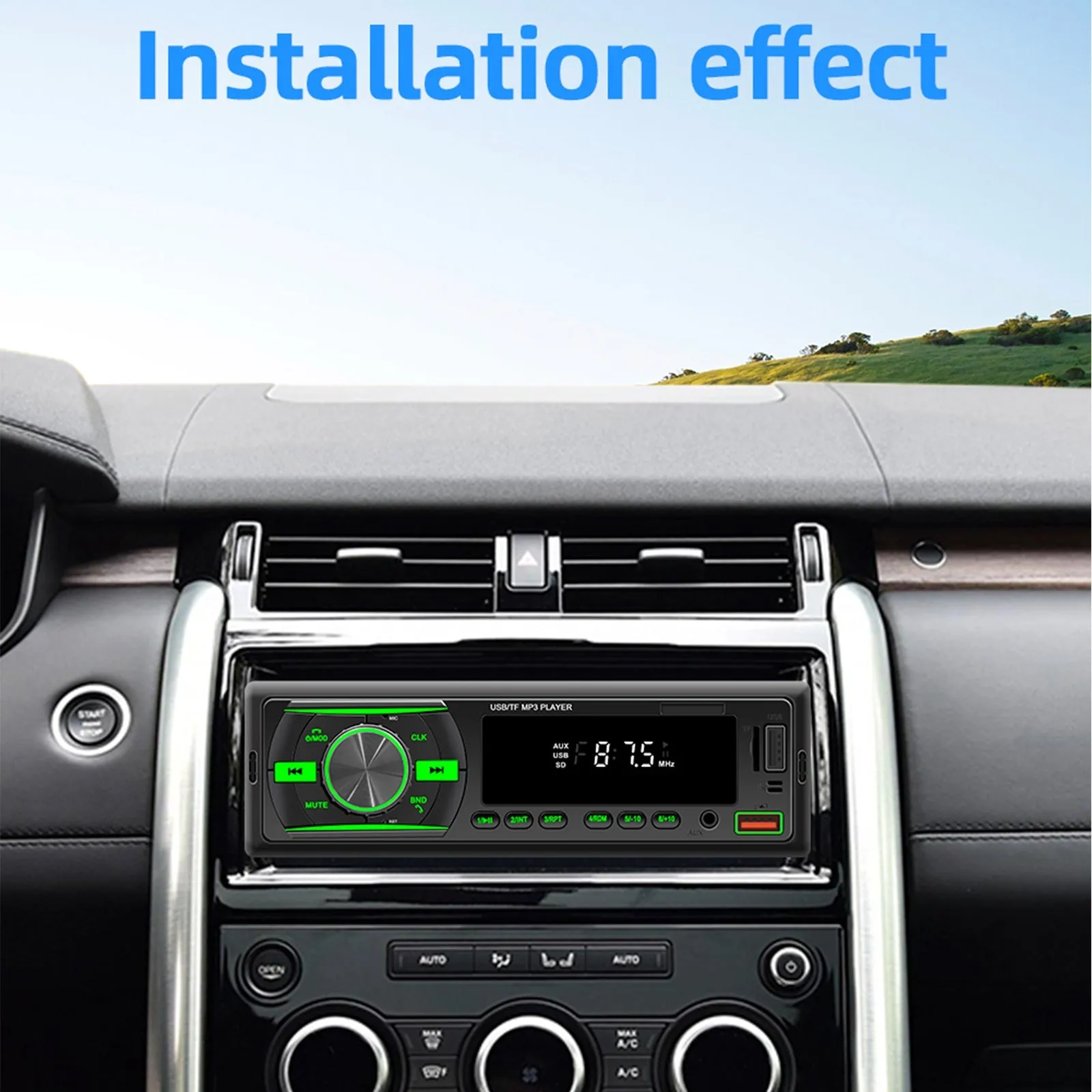 Car Fm Radio Bluetooth Mp3 Player Usb Charging Rca Audio