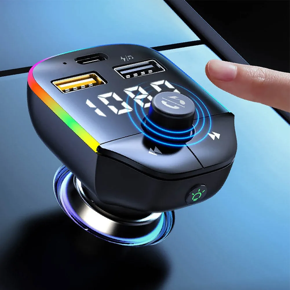 Car Fm Transmitter Bluetooth-compatible Handsfree Calling