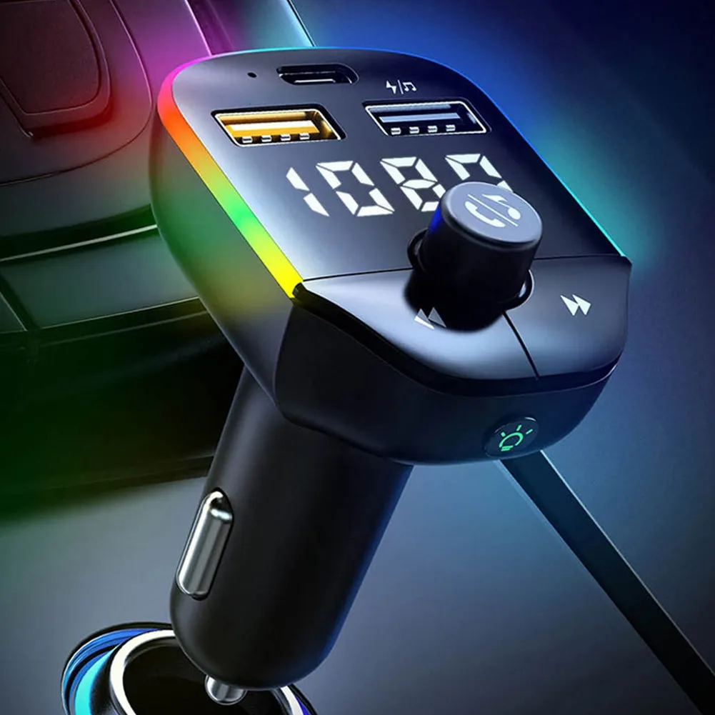 Car Fm Transmitter Bluetooth-compatible Handsfree Calling