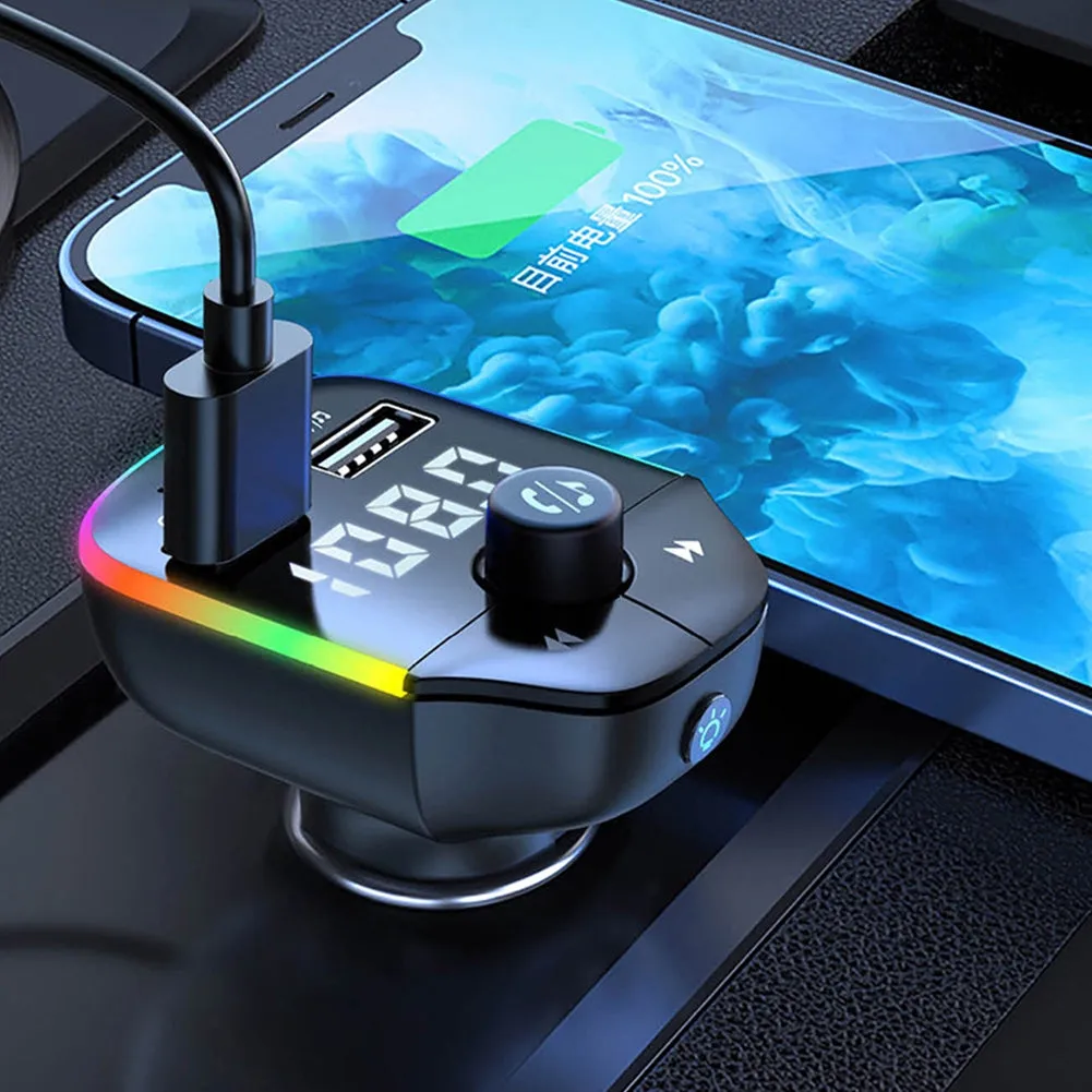 Car Fm Transmitter Bluetooth-compatible Handsfree Calling
