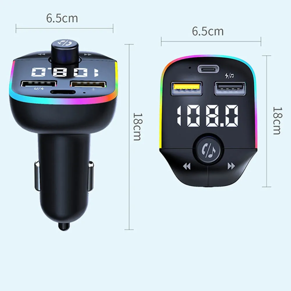 Car Fm Transmitter Bluetooth-compatible Handsfree Calling