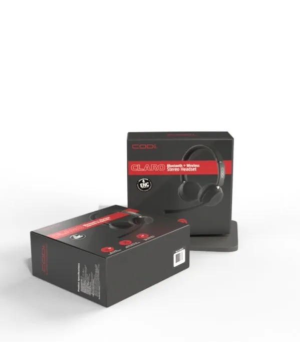 CLARO Bluetooth   Wireless Stereo Headset w/ Integrated AI-Powered ENC Microphone*