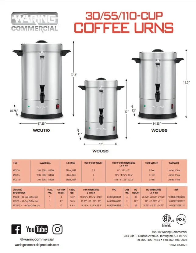 Coffee Percolator 110 Cup S/S