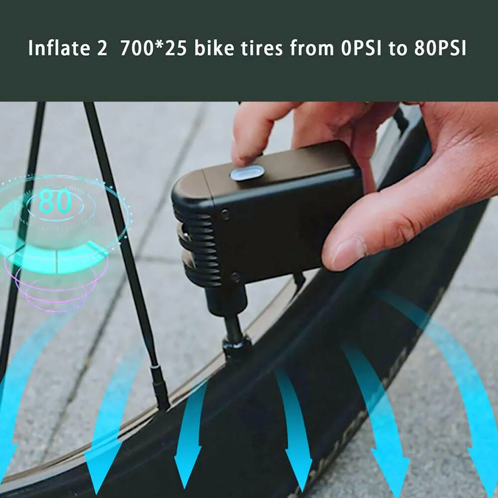 CYCLAMI Mini Electric Air Pump Portable Bicycle Cordless Inflator Presta Schrader Valve Outdoor Road MTB Bike Accessories
