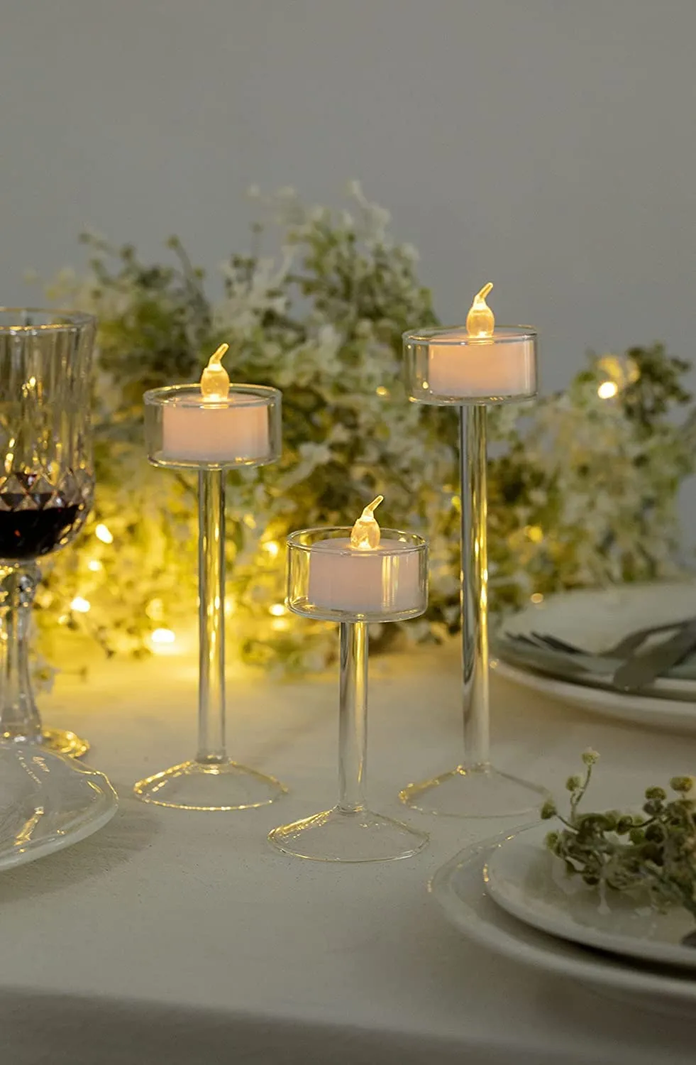 Devchhaya Enterprise Bright Warm Yellow Battery Operated LED Tea Lights Candles, Flameless Flickering Electric Tea Candles for Home Decor & Diwali Lights Decorative Lights (Pack of 24)