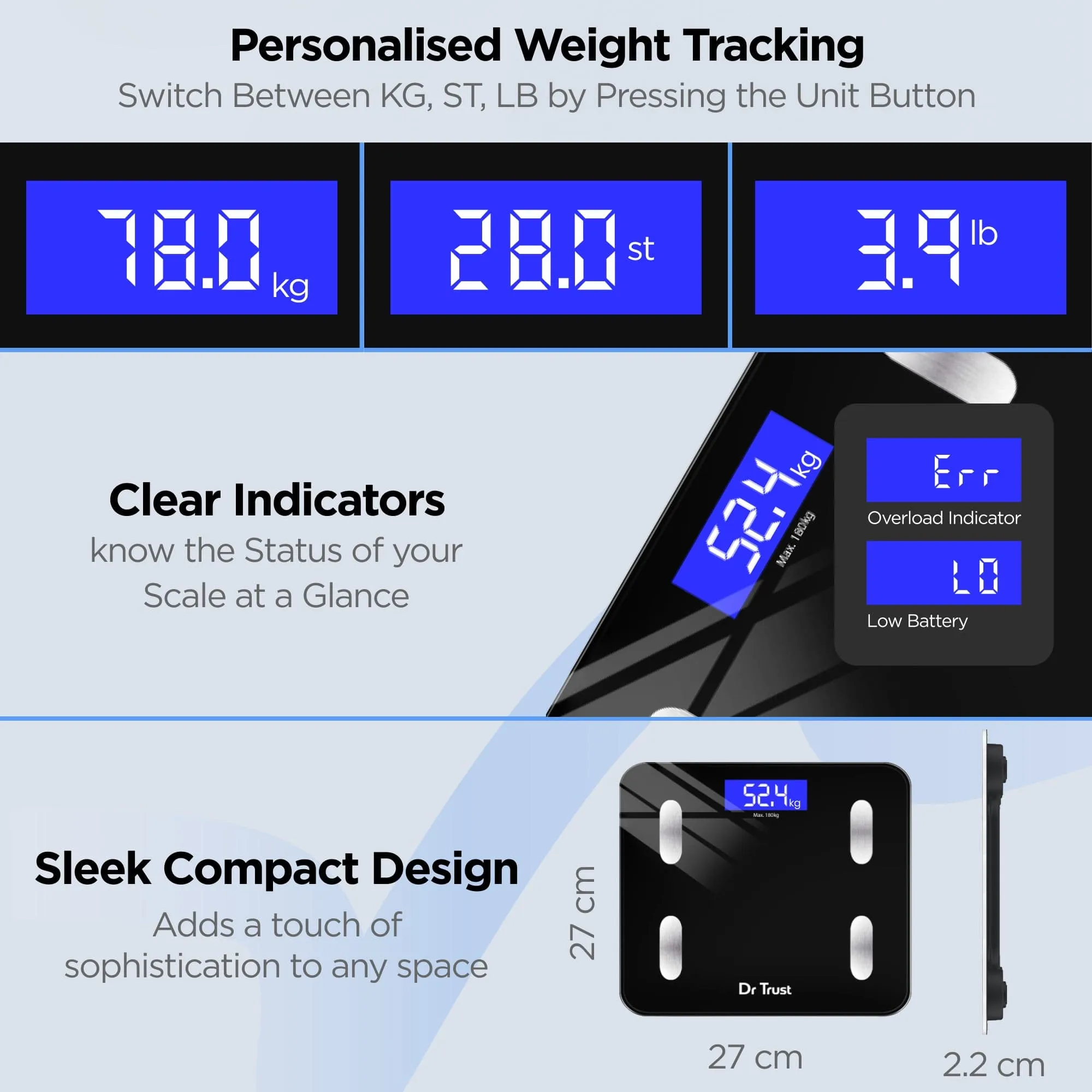 Dr Trust USA Smart Body Fat and Body Composition Rechargeable Scale Analyser 2.0 for Body Weight 509