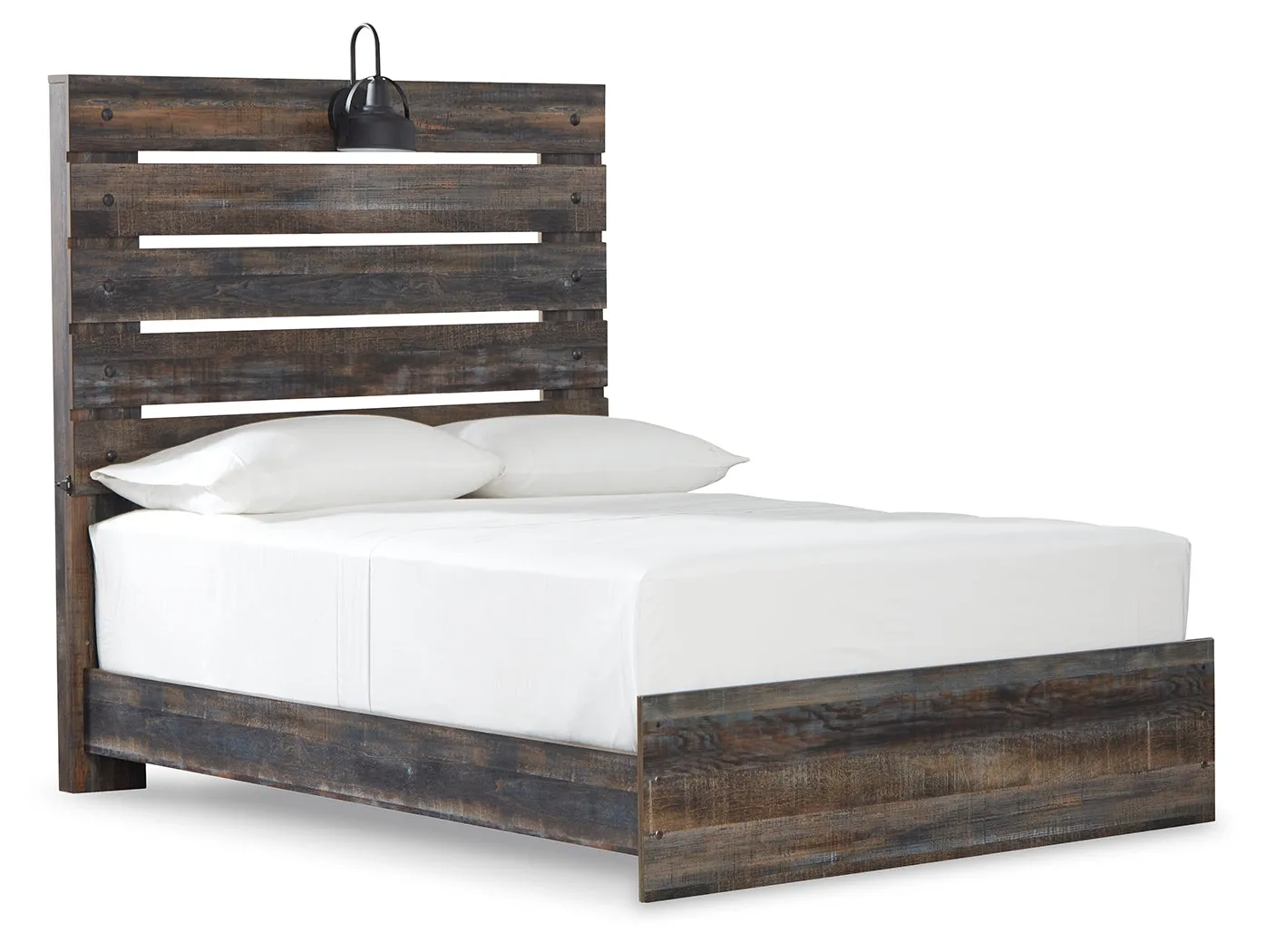 Drystan Full Panel Bed with Mirrored Dresser and 2 Nightstands in Multi