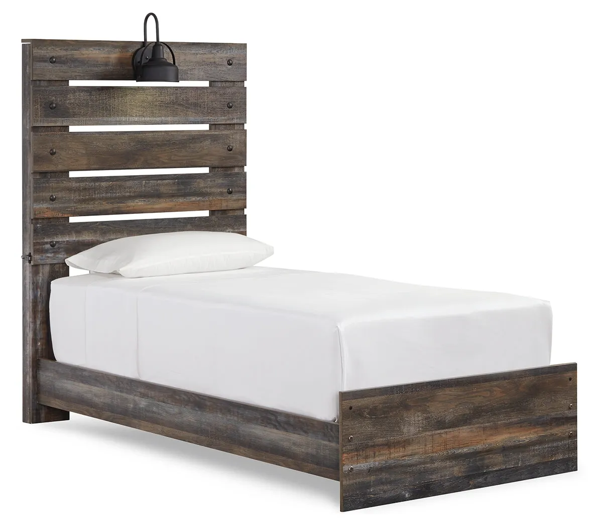 Drystan Twin Panel Bed with Mirrored Dresser, Chest and 2 Nightstands in Multi