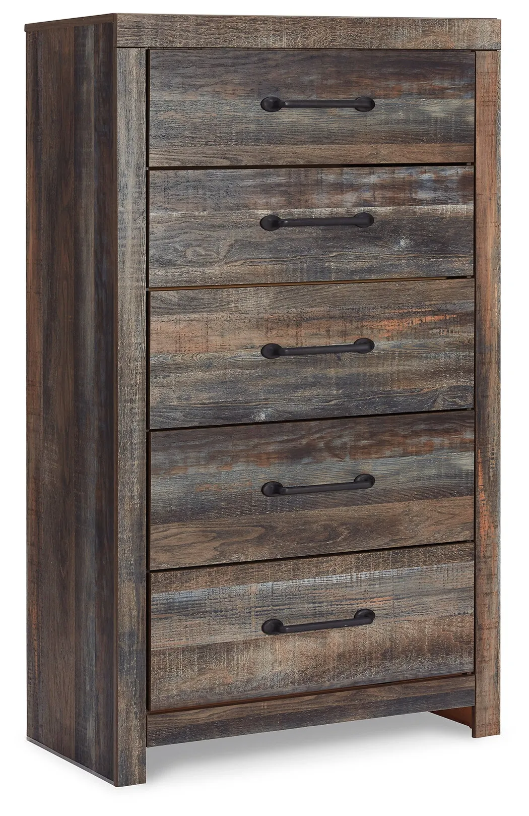 Drystan Twin Panel Bed with Mirrored Dresser, Chest and Nightstand in Multi