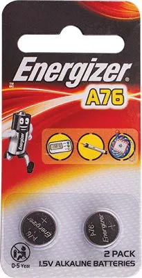 ENERGIZER 1.5V ALKALINE BATTERY 2 PACK: A76(MOQ 12)