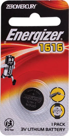 ENERGIZER 3V LITHIUM COIN BATTERY (1 PACK) (MOQ 12) CR1616BP1