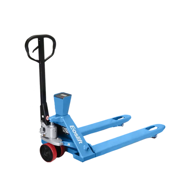 EOSLIFT Industrial Grade Manual Scale Pallet Jack 4,400 lbs 27 in x 45 in German Seal System with Polyurethane Wheels - E20M