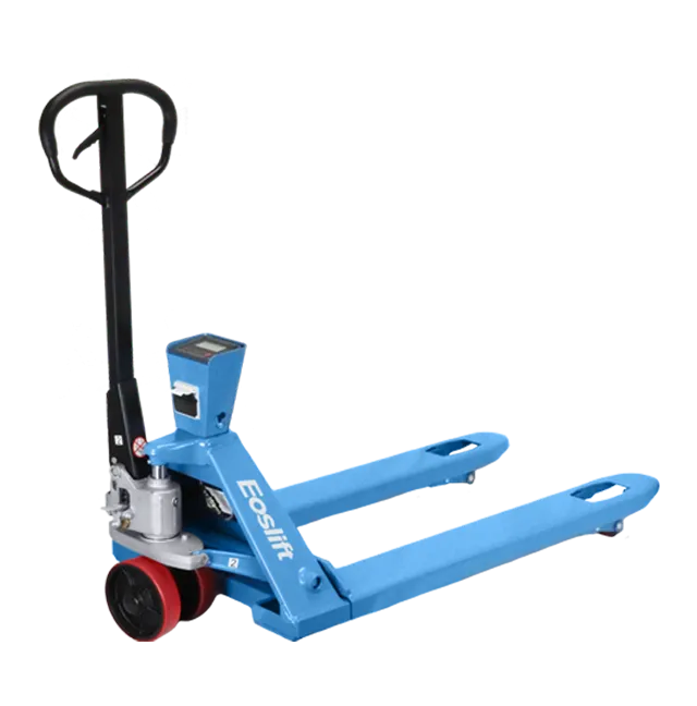 EOSLIFT Industrial Grade (Mettler Toledo Scale) Manual Pallet Jack 4,400 lbs 27 in x 48 in German Seal System with Polyurethane Wheels - E20MP