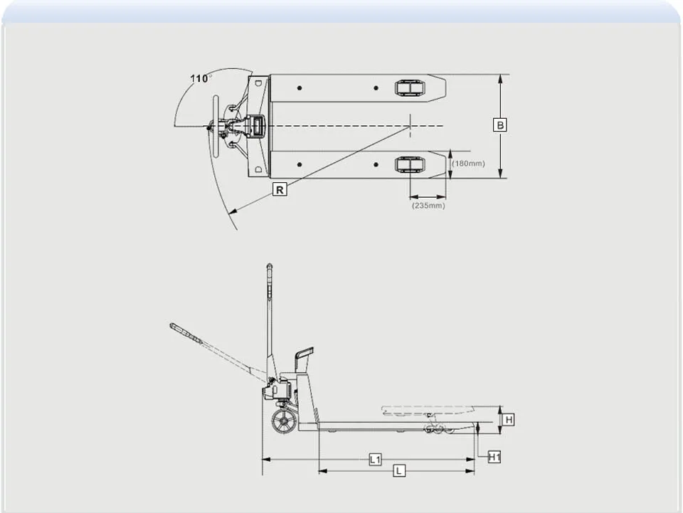 EOSLIFT Industrial Grade (Mettler Toledo Scale) Manual Pallet Jack 4,400 lbs 27 in x 48 in German Seal System with Polyurethane Wheels - E20MP