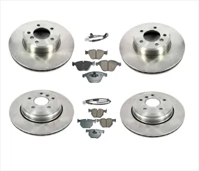 F & R Disc Brake Rotor Kit Ceramic Pads Sensor for BMW 530I ( No X Drive ) 04-07