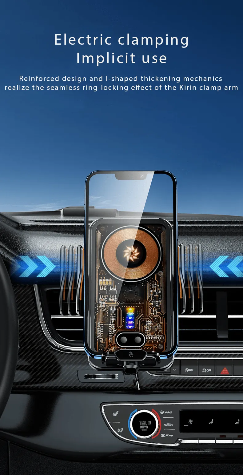 Fabufabu Wireless Car Charger 15W Fast Charging