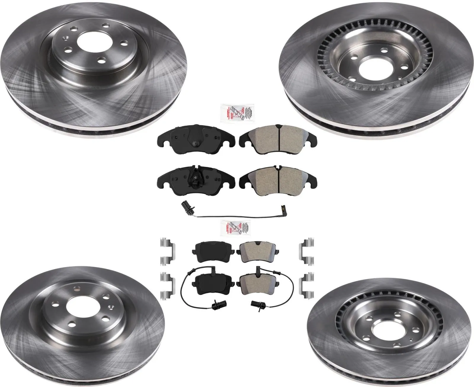 F&R Brake Rotors OE Metallic Pads Sensors for 2012-2018 Audi A6 Quattro 356MM