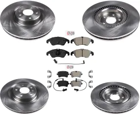F&R Brake Rotors OE Metallic Pads Sensors for 2012-2018 Audi A6 Quattro 356MM