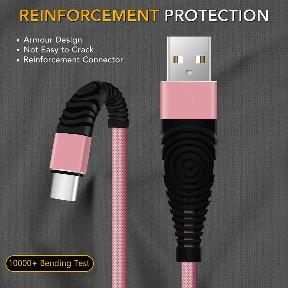 Fast Nylon Braided USB TYPE C Cable For USB C Type Devices