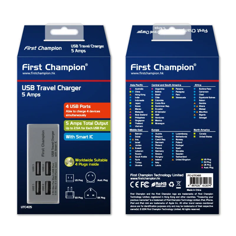 First Champion USB Smart IC Travel Charger