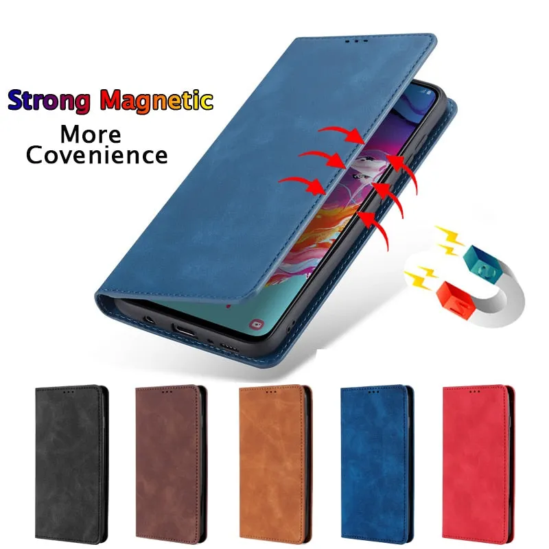 For Samsung Galaxy A01 Case Luxury Flip PU Leather Wallet Magnetic Adsorption Case For Samsung A01 A 01 A015F SM-A015F Phone Bag