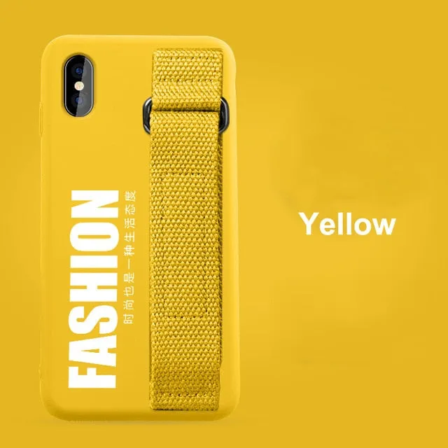 For Samsung Galaxy S20 S10 Plus S10e Lite S9 S8 Note 10 5G 9 8 A9S A8S A6S Case Soft Silicon Matte Cover Hand Strap Case Funda