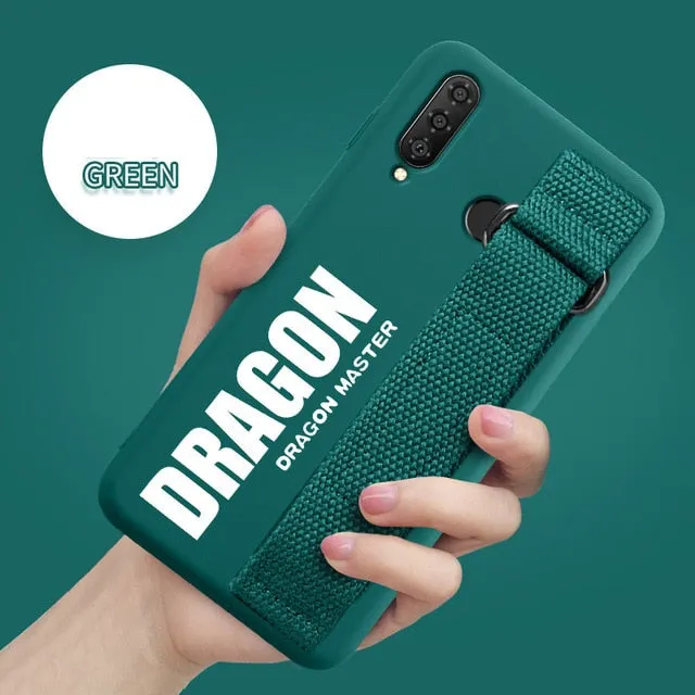 For Samsung Galaxy S20 S10 Plus S10e Lite S9 S8 Note 10 5G 9 8 A9S A8S A6S Case Soft Silicon Matte Cover Hand Strap Case Funda