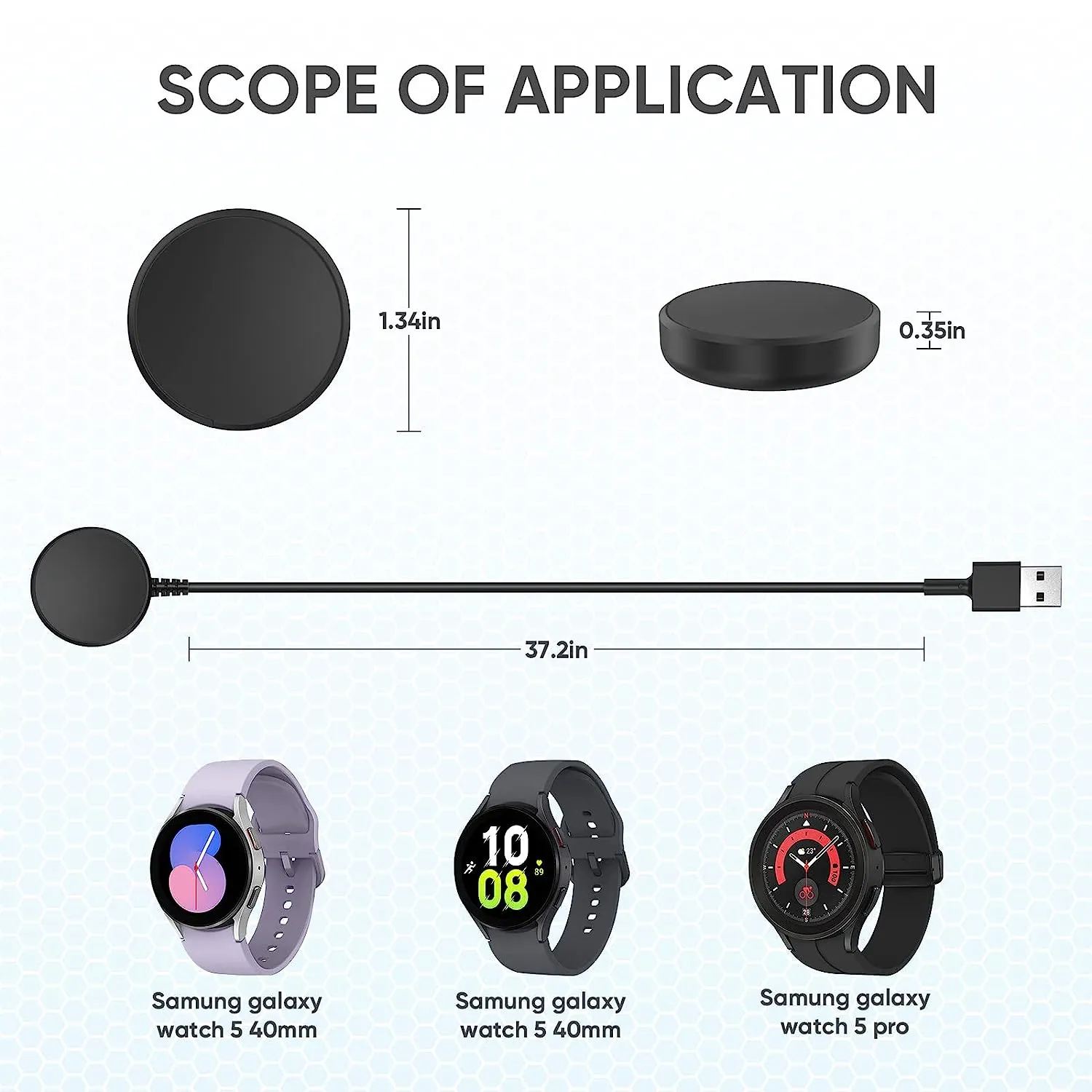 For Samsung Galaxy Watch Charging Tag USB-A