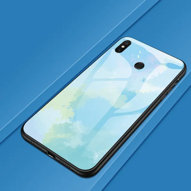 For Xiaomi Redmi K20 5 Plus S2 Note 4 4X 5 6 7 8 Pro 8T Colorful Glass Cover Phone Case For Xiaomi mi 8 9 SE A2 Lite 9T A3 Coque
