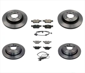 Front & Rear Brake Rotors & Pads & Sensors for 2001-2005 BMW 325Xi