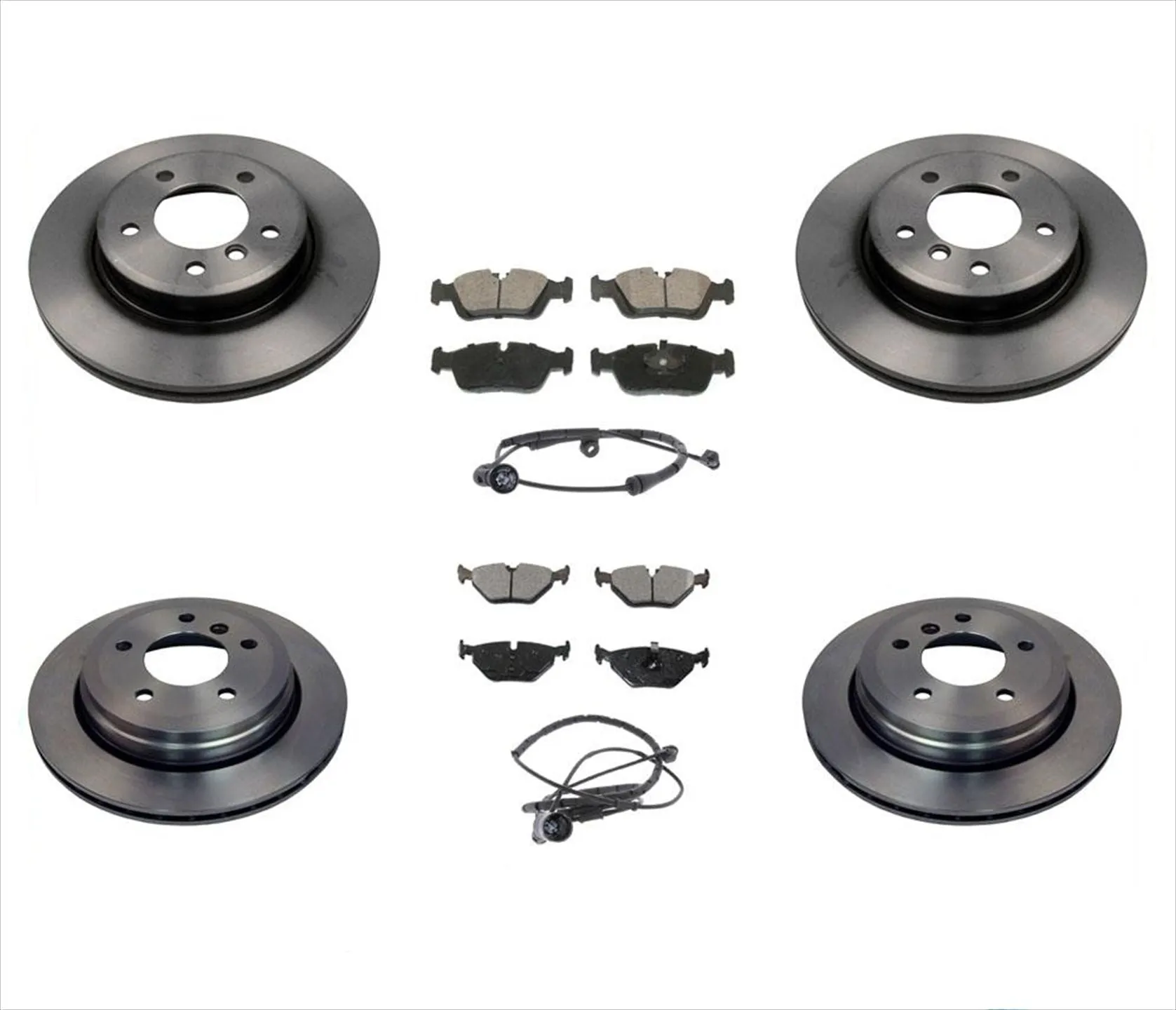 Front & Rear Brake Rotors & Pads & Sensors for 2001-2005 BMW 325Xi