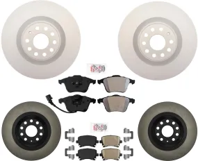 Front & Rear Coated Disc Brake Rotors & Brake Pads For Passat AWD V6 06-08