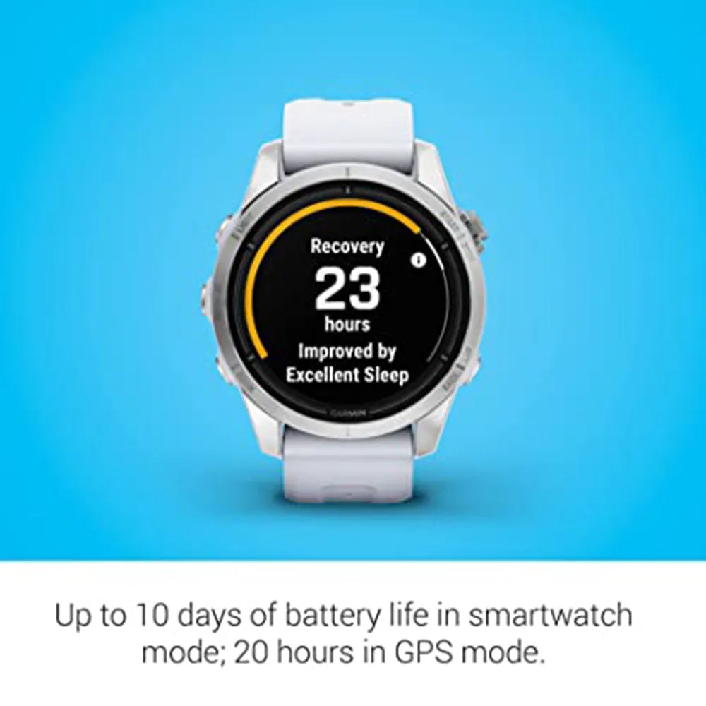 Garmin epix Pro (Gen 2) Standard Edition 42mm Whitestone Advanced Training Technology Built-in Flashlight High Performance Smartwatch - 010-02802-00